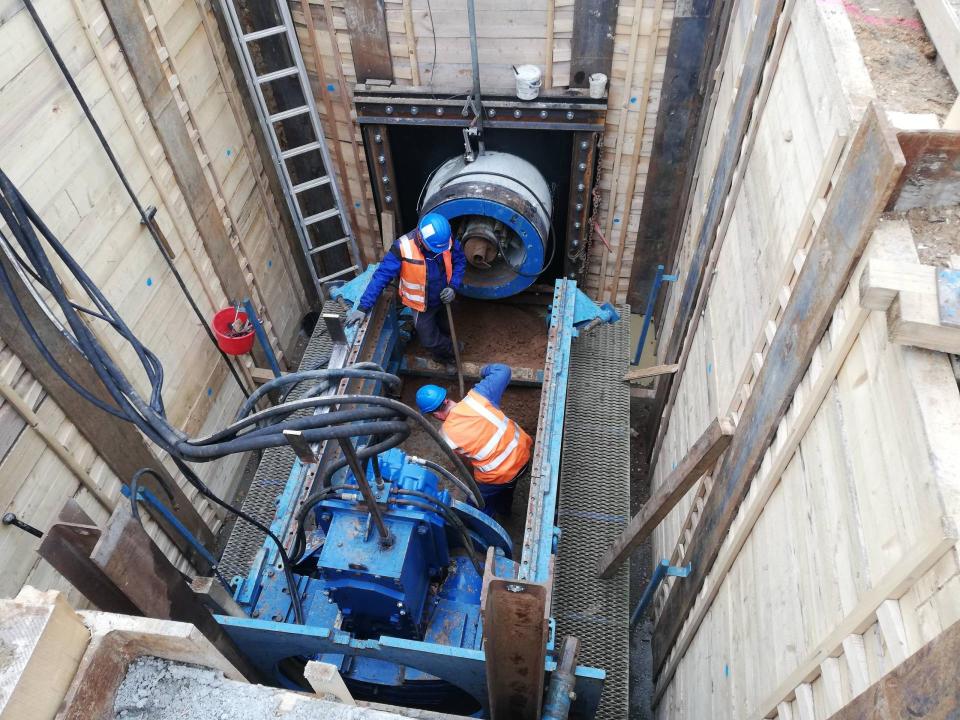 Pressbohrung zur Unterquerung einer Bundesstraße 