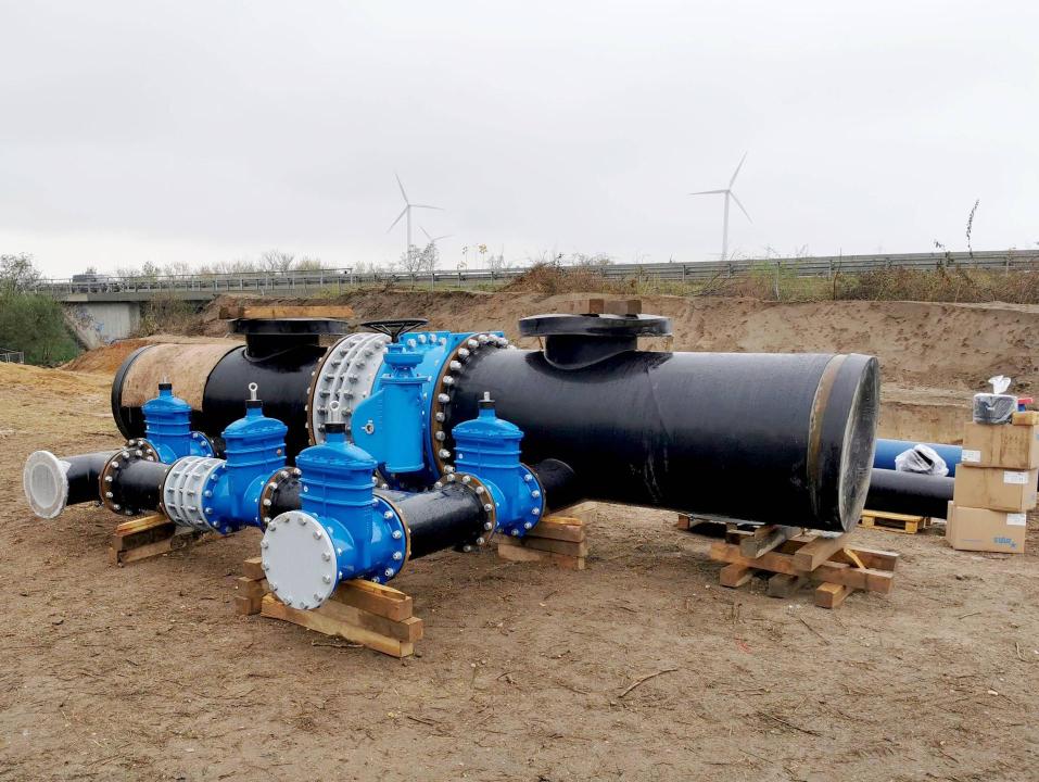 Erneuerung eines Knotenpunkts DN 1000 mit Armaturengruppe