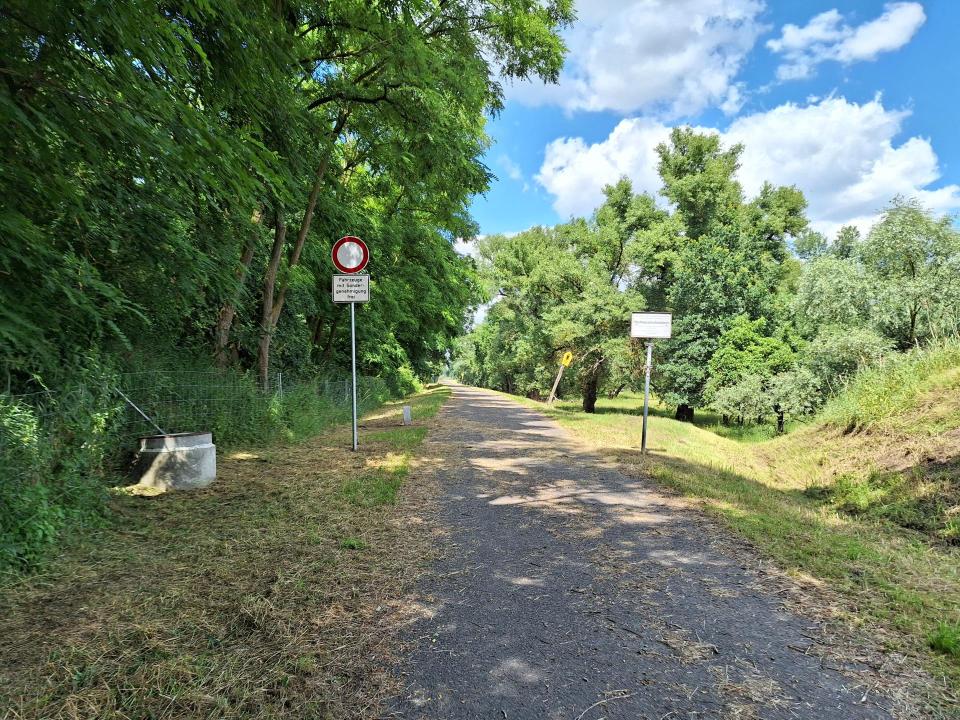 Oderdeich mit Abwasserschacht des MW-Hauptsammlers
