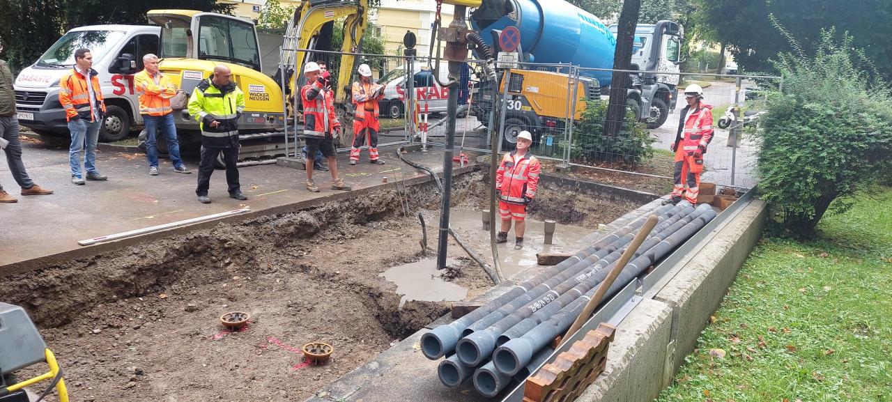 Herstellung Probepfahl zur Überprüfung der Bodenkennwerte